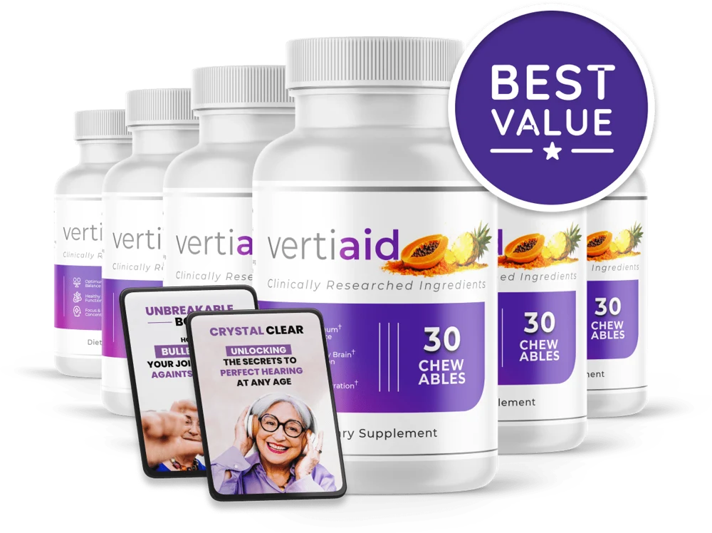 VertiAid 6 bottles best value with 2 free bonuses